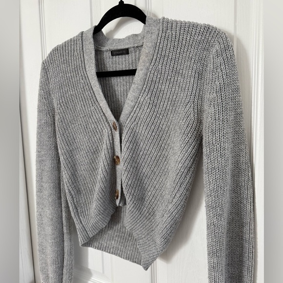 Dynamite Light Gray Buttoned Cardigan - Picture 2 of 5